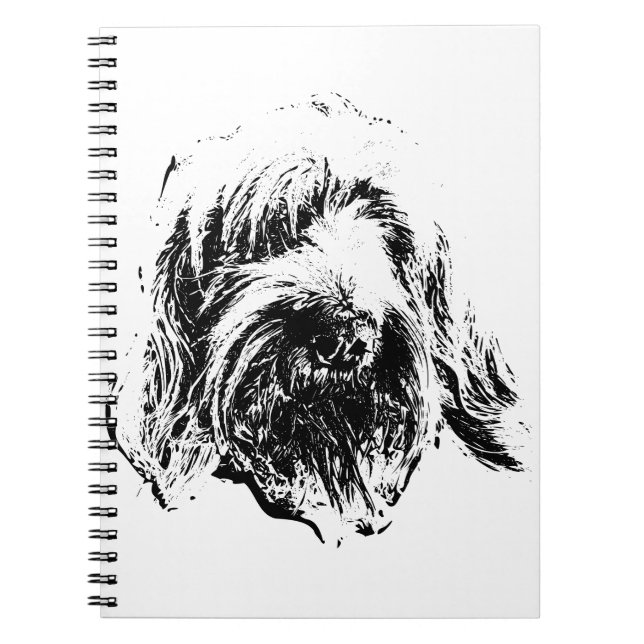 Spinone Notebook – Dog Head Portrait in Ink Anteckningsbok (Framsidan)