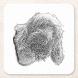 Spinone Stillness – Artisan Coaster Underlägg Papper Kvadrat