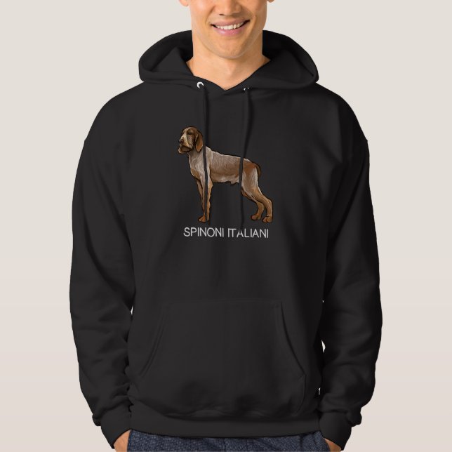 Spinoni Italiani Crazy Hund Hoodie (Framsida)