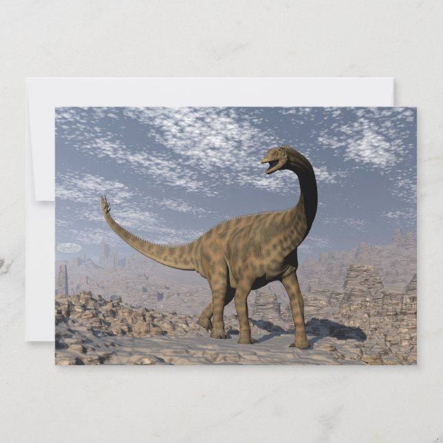 Spinophorosaurus dinosauaur som går i öknen (Framsida)