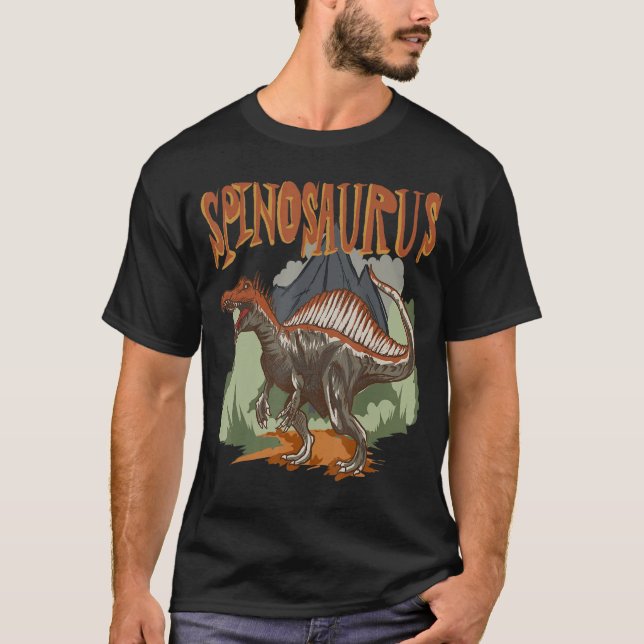 Spinosaurus Dino Dinosaur-identifiering T Shirt (Framsida)