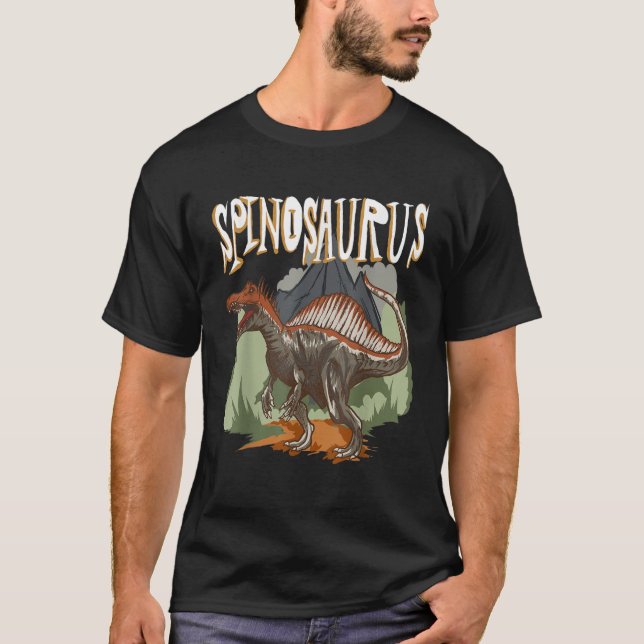 Spinosaurus Dino Dinosaur-identifiering T Shirt (Framsida)