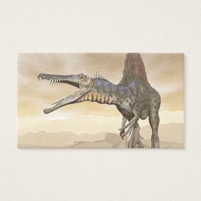 Spinosaurus dinosauaur i öknen - 3D-rendering Visitkort (Framsidan)