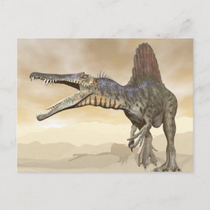 Spinosaurus dinosauaur i öknen - 3D-rendering Vykort