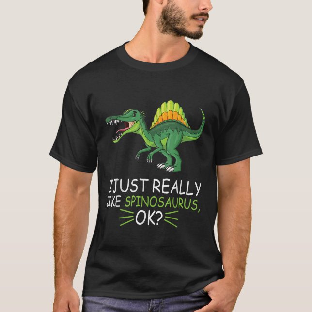 Spinosaurus Dinosaur Älskare I Verkligen som Spin T Shirt (Framsida)
