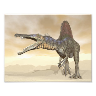 Spinosaurus dinosaur i öknen - 3D framför Fototryck