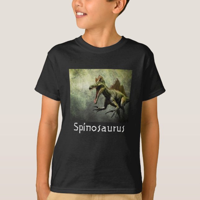 Spinosaurus Dinosaur i Primeval Forest T Shirt (Framsida)