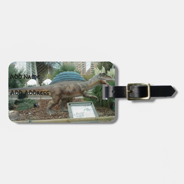 Spinosaurus Dinosaur Luggage Tag Bagagebricka (Horisontell Framsida)