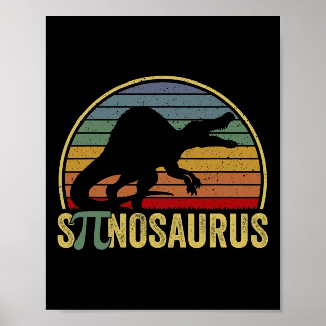 Spinosaurus - Dinosaur Pi-dagen Rollig Math Skämt  Poster (Framsidan)