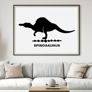 Spinosaurus dinosaur siluett affisch