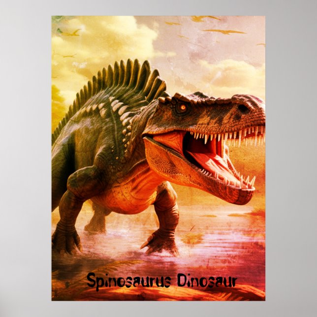 Spinosaurus Dinosaur Vivid Bedroom Wall Poster (Framsidan)