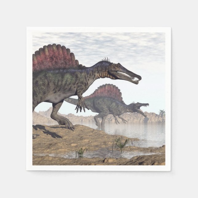 Spinosaurus dinosaurs i öken - 3D-rendering Pappersservett (Framsidan)