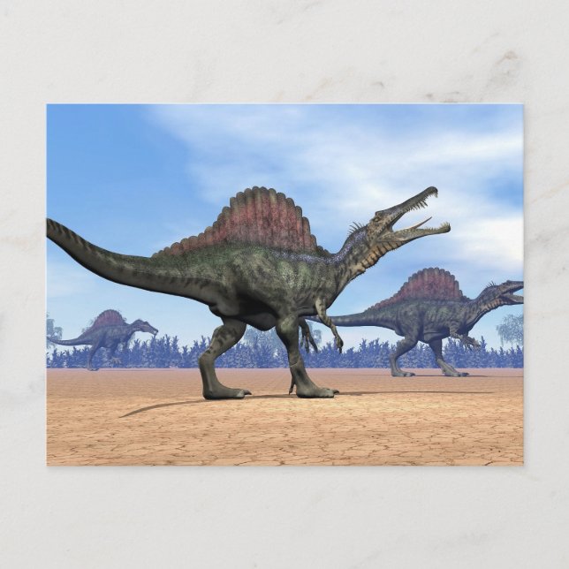 Spinosaurus dinosaurs promenad - 3D-rendering Vykort (Framsida)