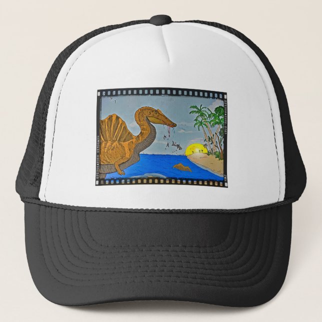 Spinosaurus Film Reel Dinosaur Baseball Hat Keps (Framsida)