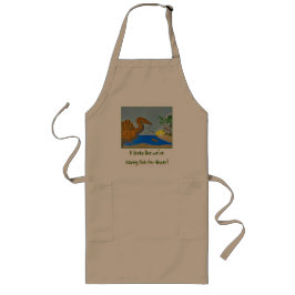 Spinosaurus Fish for Dinner apron Dinosaur Chef Långt Förkläde