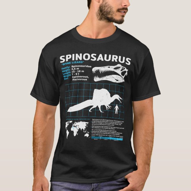 Spinosaurus fossil fact lakan T-Shirt (Framsida)