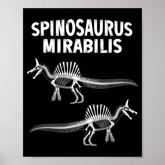 Spinosaurus mirabilis ny dinosaurfossil  poster (Framsidan)