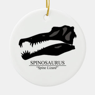 Spinosaurus skalle julgransprydnad keramik
