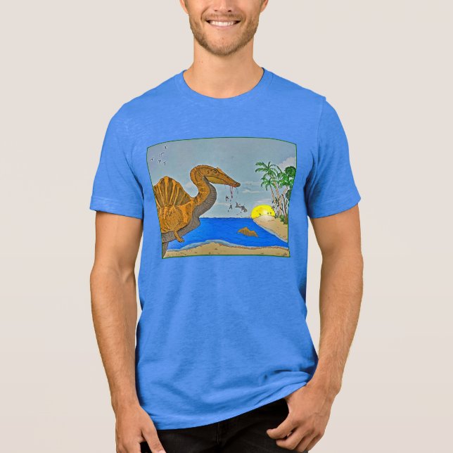 Spinosaurus t shirt cretaceous beach (Framsida)