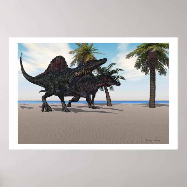 Spinosaurus Walking Skriv ut Poster (Framsidan)