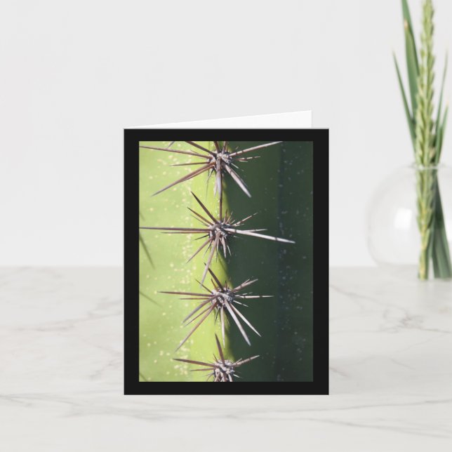 Spiny Cactus Closeup Lodrät Sticker Kort (Framsida)
