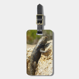 Spiny Lizard med gult vid Joshua Träd Bagagebricka