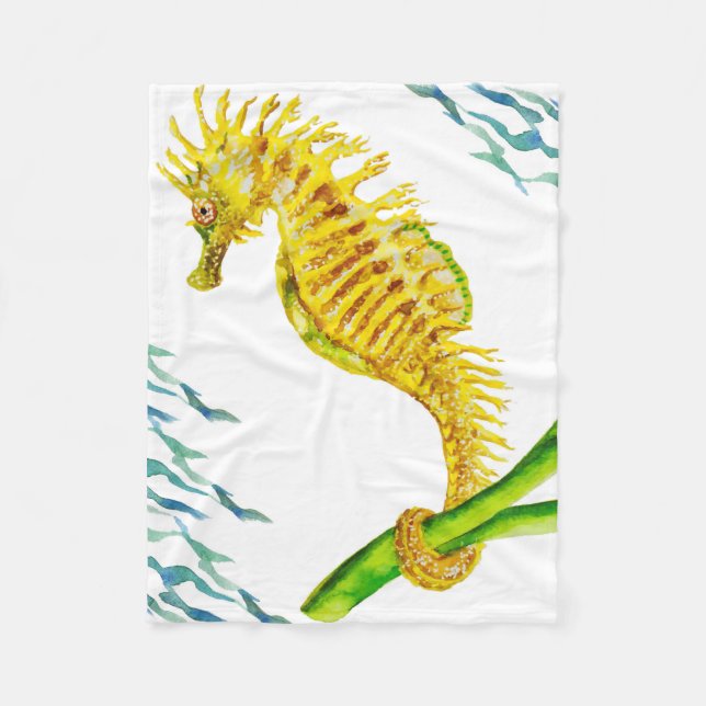 Spiny Seahorse Artwork Fleet Blanket Fleecefilt (Framsidan)