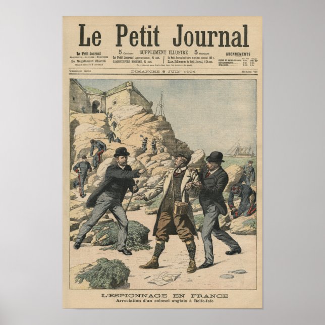 Spionage in Frankrike Arrest av en engelsk överste Poster (Framsidan)
