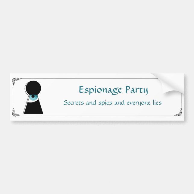 Spionagepartyklistermärke Bildekal (Framsidan)