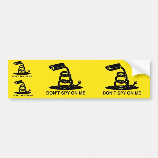 Spionera inte på mig den Gadsden flagga Bildekal (Framsidan)