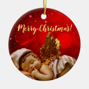 Spipande Angel Baby Jesus jul Julgransprydnad Keramik