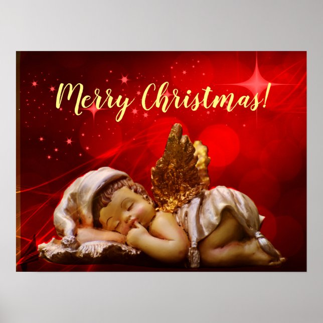 Spipande Angel Baby Jesus jul Poster (Framsidan)