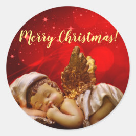 Spipande Angel Baby Jesus jul Runt Klistermärke
