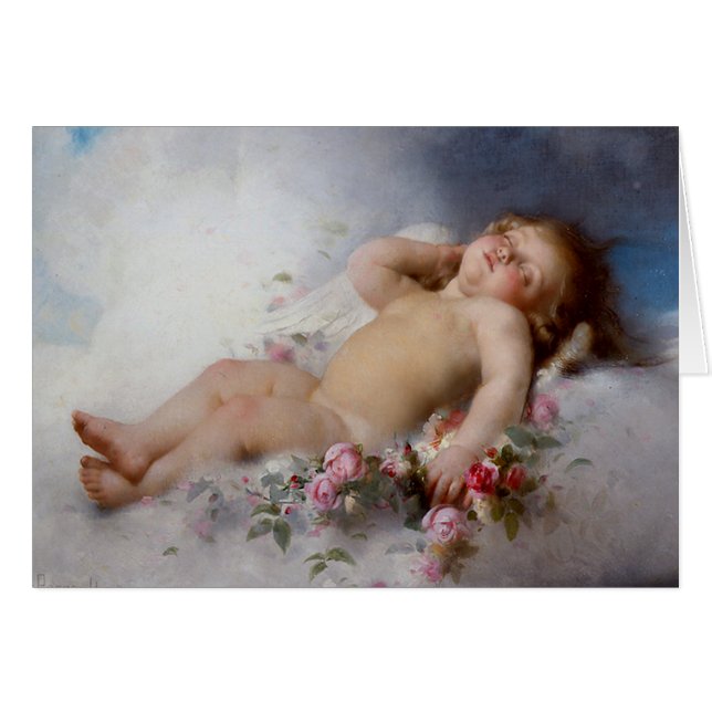 Spipande ängel hälsningskort (Framsidan Horizontal)