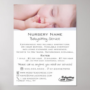 Spipande Baby Babysit, Daycare, Nursery Advert Poster