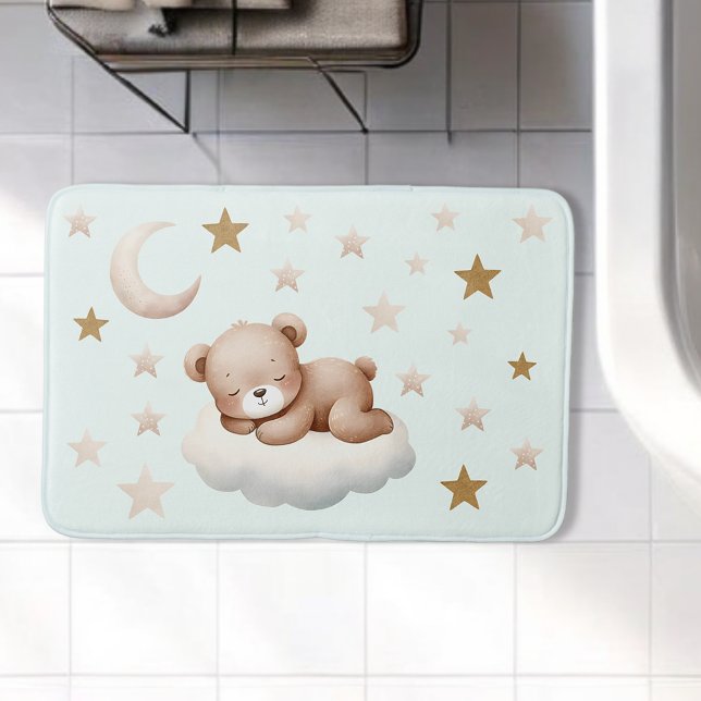 Spipande Baby Bear häxor Stars Mint Bath Mat Badrumsmatta (Skapare uppladdad)