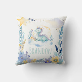 Spipande Baby Dragon Boho Namn Nursery Pillow Kudde
