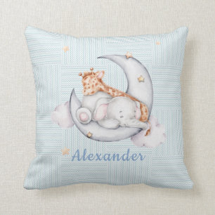 Spipande Baby Giraff Elephant på Måne Boy Kudde