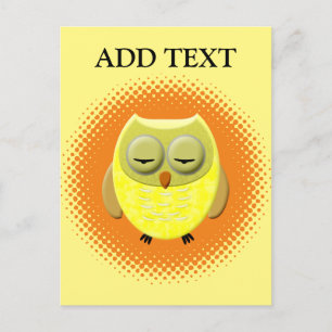 Spipande Baby Uggla Tecknad Vykort