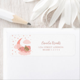 Spipande Baby vid Rosa Måne & Cloud Returadress Etikett