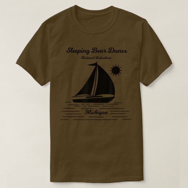 Spipande Bear Dunes Michigan Sailboat T Shirt (Design framsida)