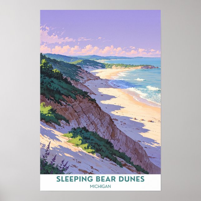 Spipande Bear Dunes, Michigan, vackra Poster (Framsidan)