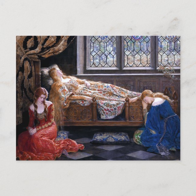 "Spipande Beauty" av John Collier 1921 Vykort (Framsida)