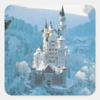 Spipande Beauty Castle Fyrkantigt Klistermärke