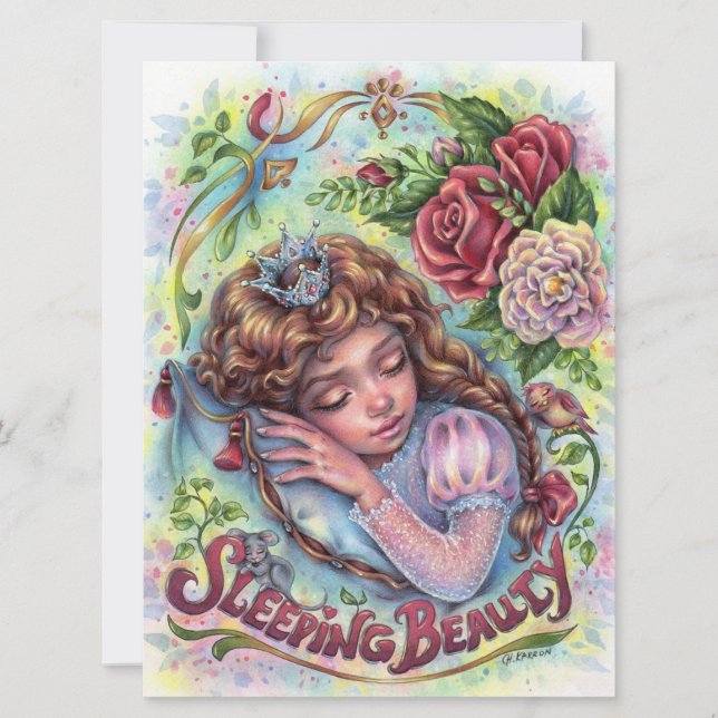 Spipande Beauty Princess Fairytale Flower Art Card (Framsida)