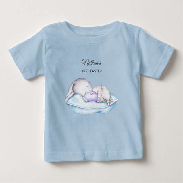 Spipande Bunny baby första Påsk Baby T-Shirt (Framsida)