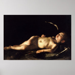 Spipande cupid av Caravaggio - Poster
