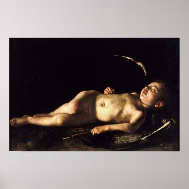 Spipande cupid av Caravaggio - Poster (Framsidan)