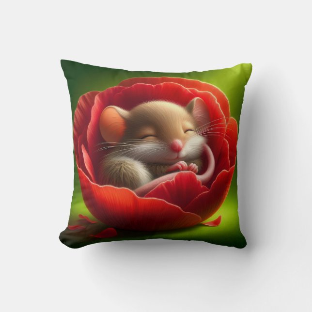 Spipande Cute Mouse Kudde (Framsida)