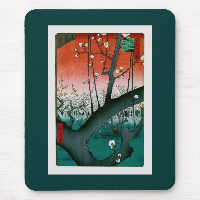 Spipande Dragon Plum, Kameido Hiroshige Fine Art Musmatta (Framsidan)